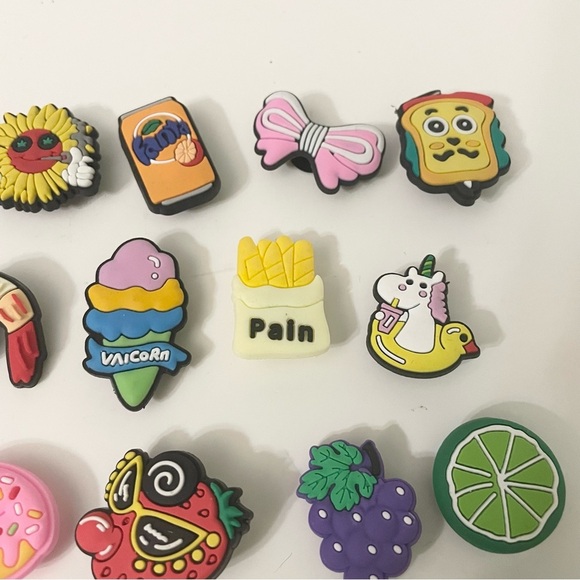 Croc Charms Lot of 34 Assorted Food Charms Donut Watermelon Burger - Picture 3 of 16